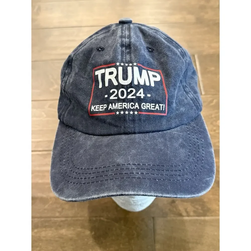 Trump 2024 Keep America Great Unisex Navy Adjustable Strapback Hat Baseball Cap